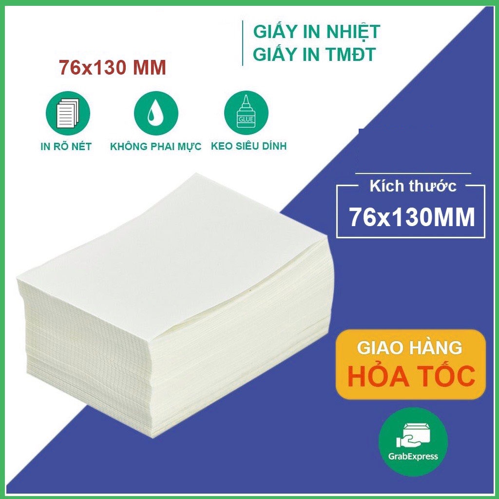 20 Tờ Giấy In Nhiệt A7 Size 76x130mm Có Sẵn Lớp Dán Tự Dính In Đơn Thương Mại Điện Tử