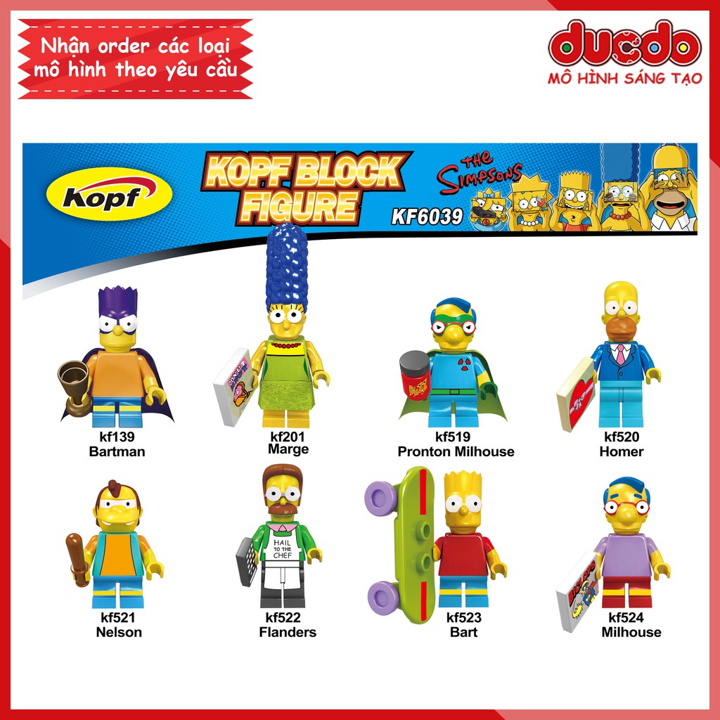 Minifigures các nhân vật Gia đình Simpson mới nhất - Đồ chơi Lắp ghép Mini The Simpson KF6039 Mô hình