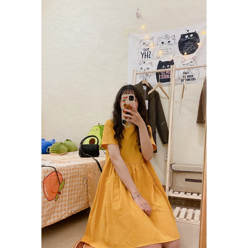 Váy babydoll trơn, đầm bbdoll trở về tuổi 18