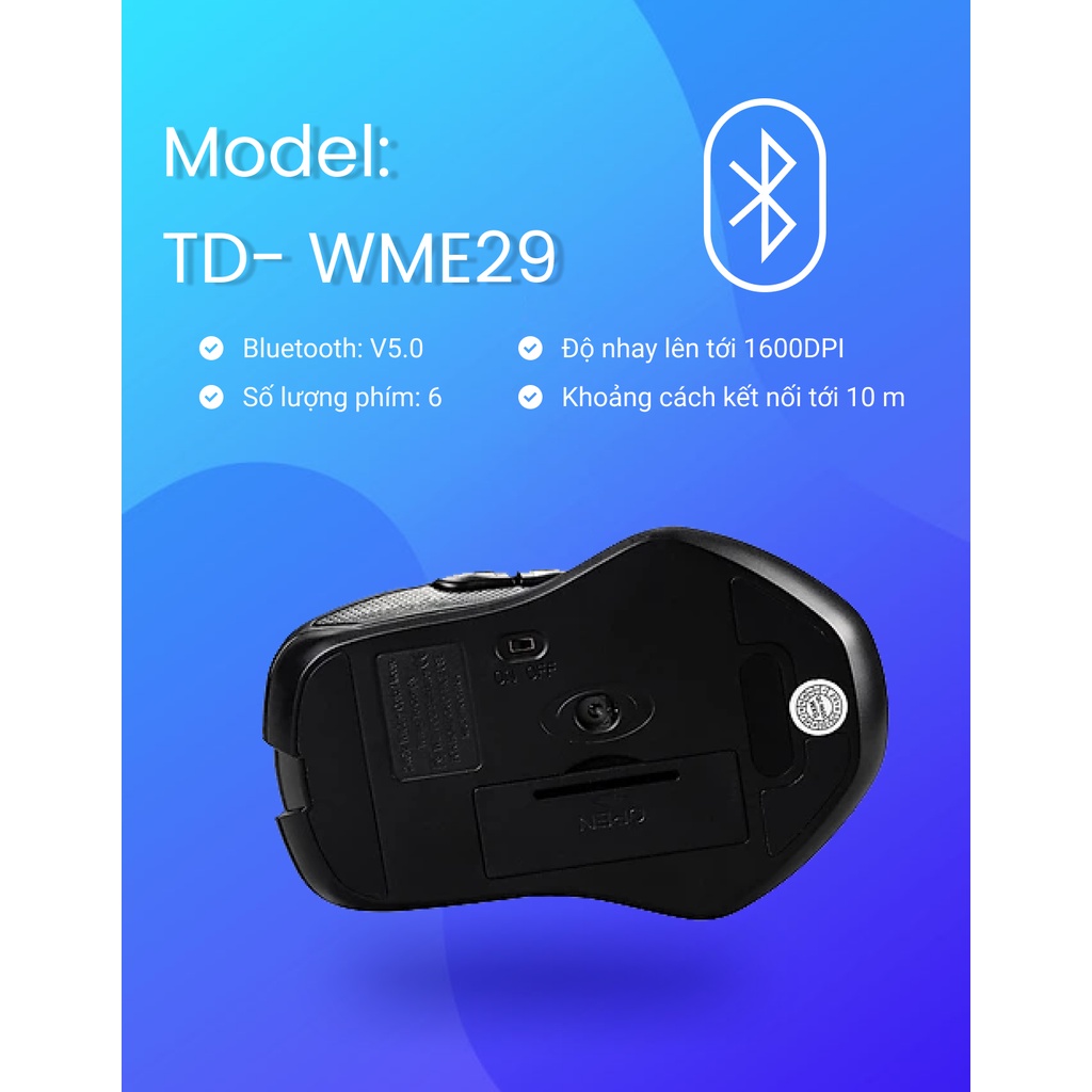 Chuột Bluetooth Không Dây Máy Tính Chơi Game - THE DEOSD - TD-WME29