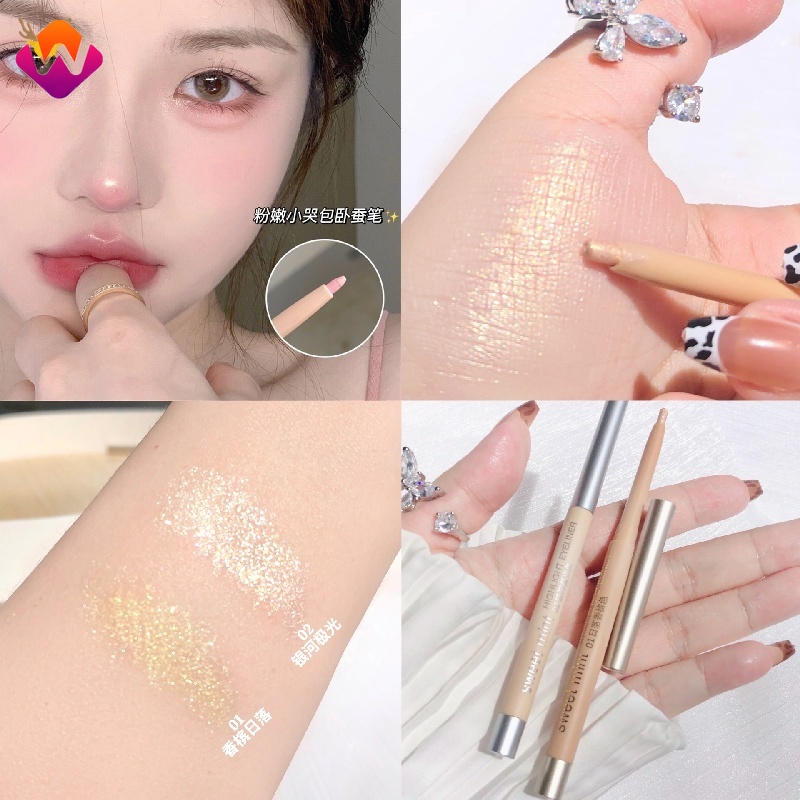 Bút Kẻ Mắt Bắt Sáng Lâu Trôi Chống Thấm Nước Màu Trắng Ngọc Trai