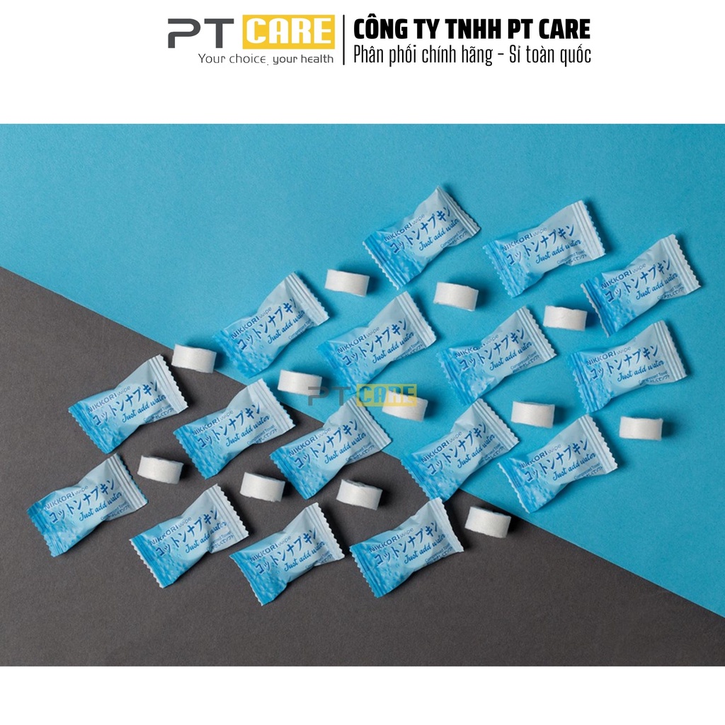 PT CARE | 1 Viên Khăn Giấy Khô Dạng Nén Nikkori - Sản Xuất Theo Công nghệ Nhật Bản