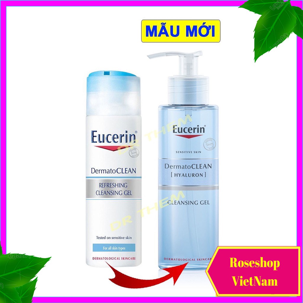 ✅Sữa Rửa Mặt Eucerin cho Da Nhạy Cảm Eucerin DermatoCLEAN [HYALURON] Cleansing Gel 200ml - Refreshing. RSVN SP50