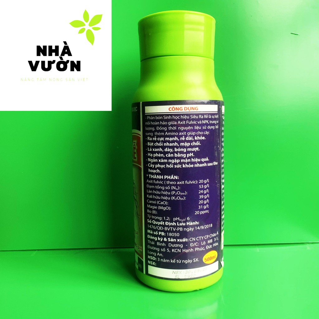 Phân bón lá NPK sinh học BIO FULVIC Siêu ra rễ 500ml