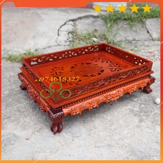 Khay trà rồng trầu, Bàn trà phòng khách kiểu chân quỳ gỗ hương