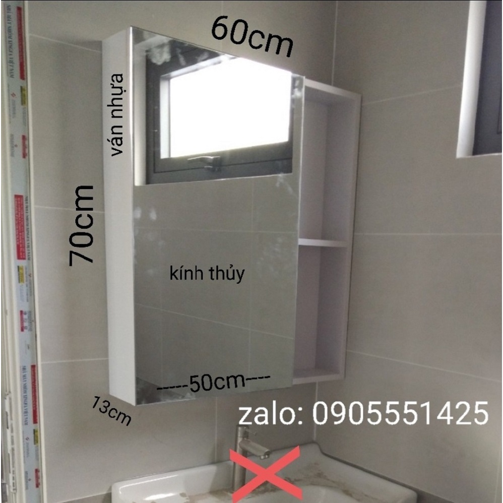 Tủ gương phòng tắm chống nước, nhựa PVC, bảo hành 2 năm