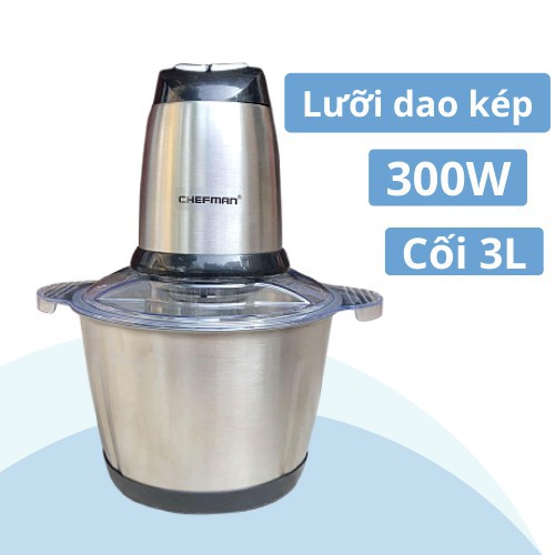 Máy xay thịt đa năng chefman công suất lớn cối inox cao cấp dung tích 3 lít bảo hành chính hãng 24 tháng