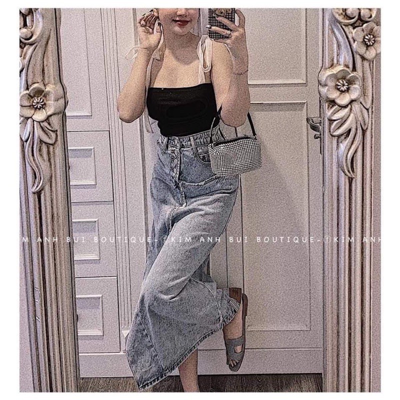 áo Zip đen phối 2s nơ tơ lụa