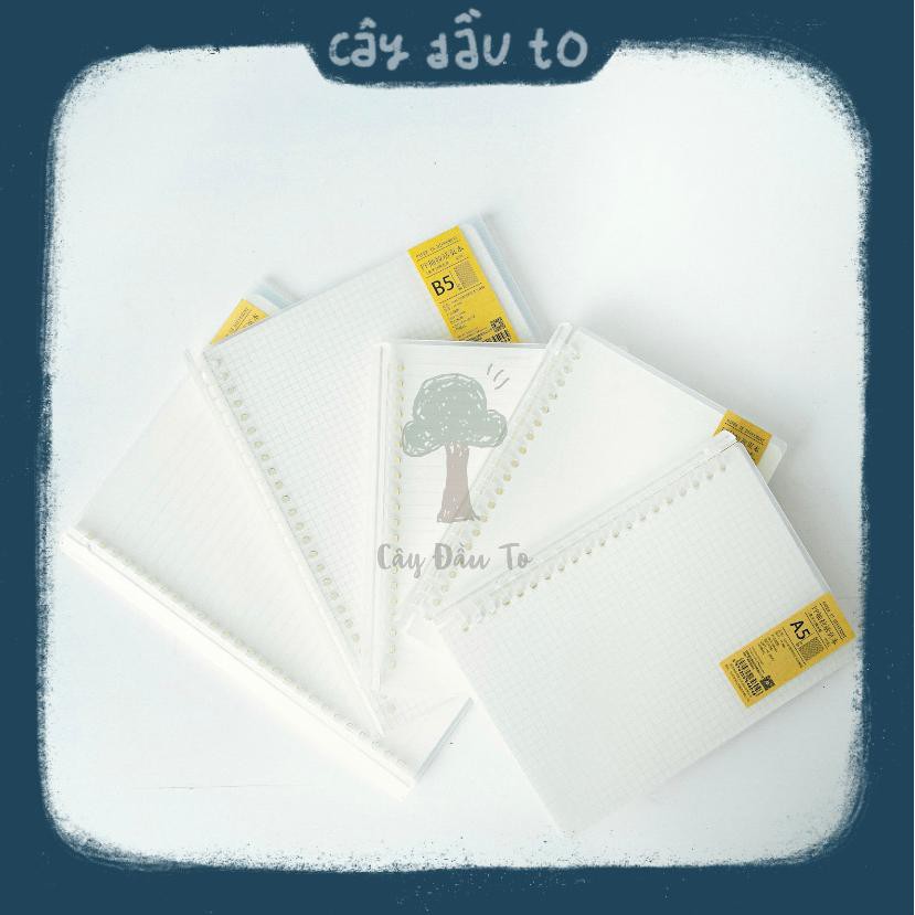 Sổ Bìa Còng Nhựa Basic Binder Note Trắng Trong A5/B5