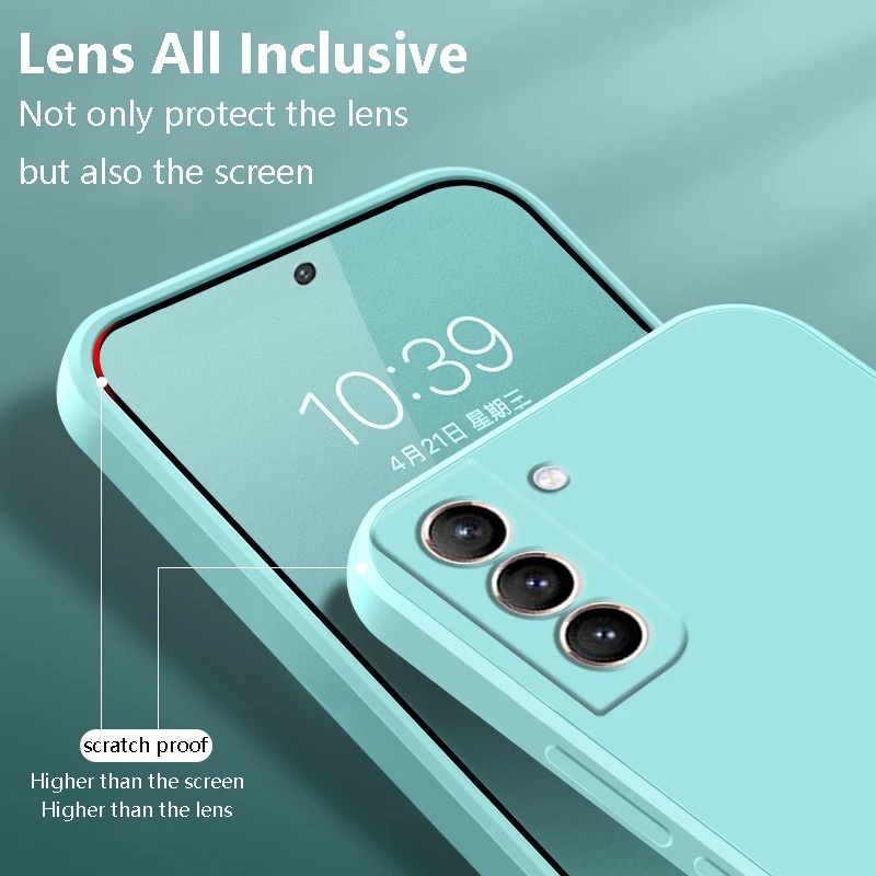 Ốp điện thoại silicon nhám cạnh vuông cho Samsung ss Galaxy A03s A02s A22 A32 A52 A72 A52s A02 M02 4G 5G 2022