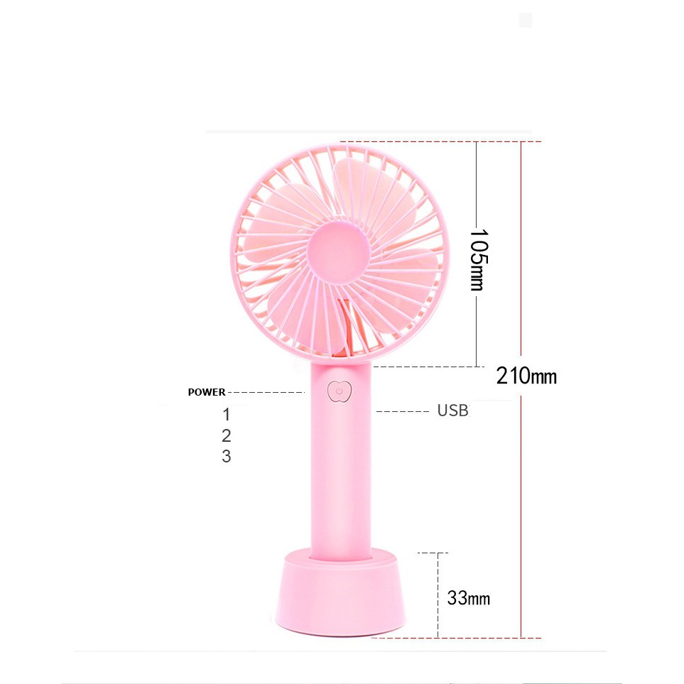 Quạt mini cầm tay có chân đứng để bàn | BigBuy360 - bigbuy360.vn