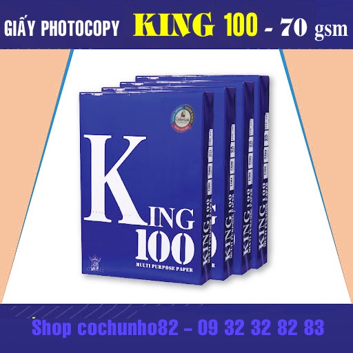 Giấy In/ photocopy KING 100 -  Định lượng70gsm - 500 tờ/1 tập