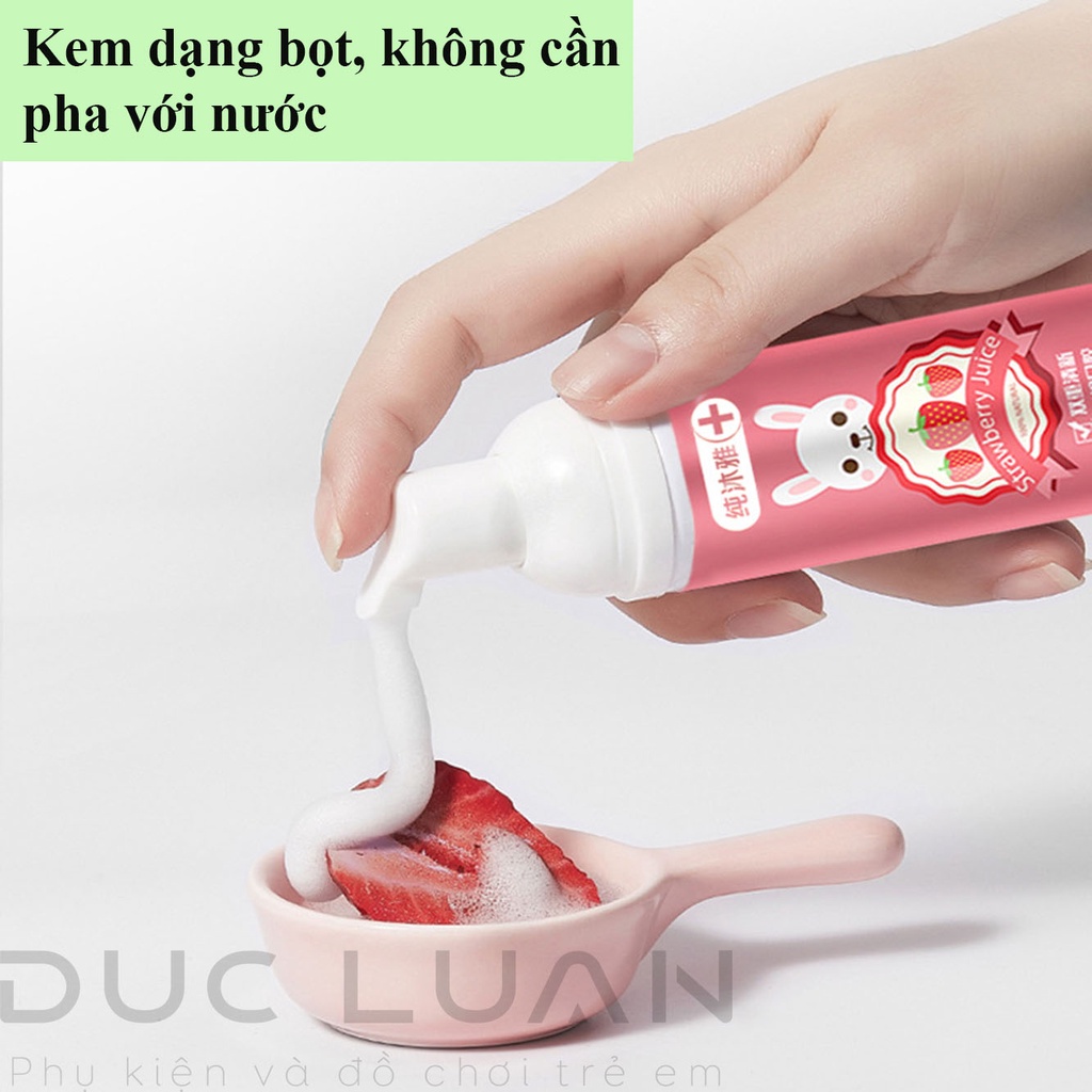 Kem đánh răng tạo bọt chống sâu răng cho bé - Bổ sung men vi sinh có thể nuốt - Cho trẻ hơn 8 tháng - 60ml