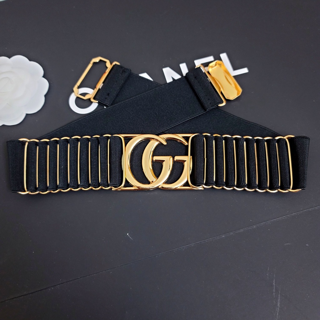 Đai váy thương hiệu GG bản 5cm xếp li hoạ tiết mạ cao cấp TB589
