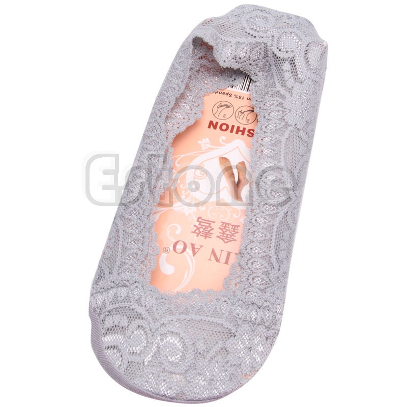 XIXI Vớ cotton phối ren cổ thấp chống trượt thời trang cho nữ