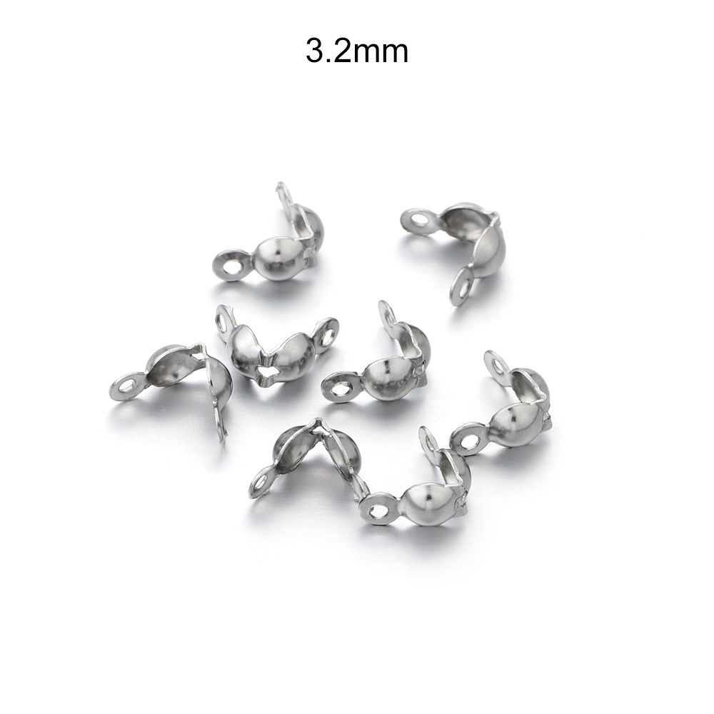 Set 100 đầu nối ST.KUNKKA chất liệu thép không gỉ 2mm-3.2mm để làm đồ trang sức DIY