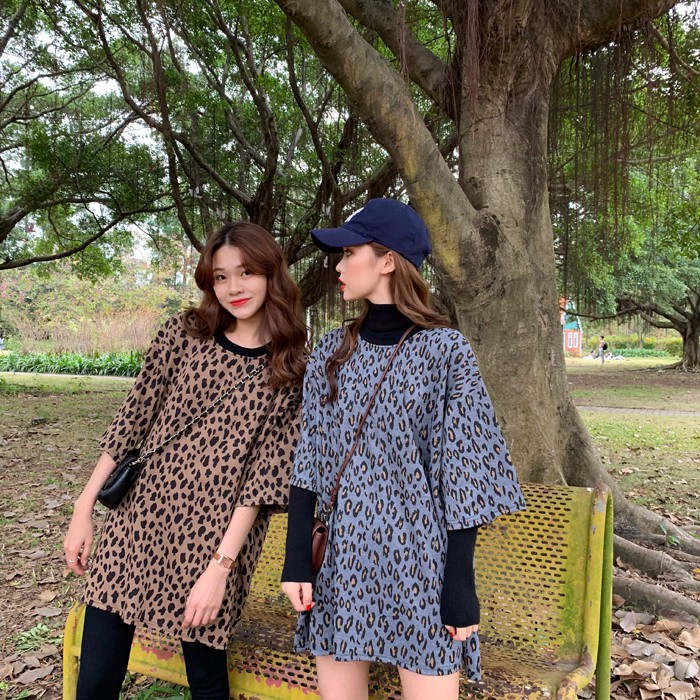 Áo thun ngắn tay họa tiết da báo phong cách Hàn Quốc | BigBuy360 - bigbuy360.vn