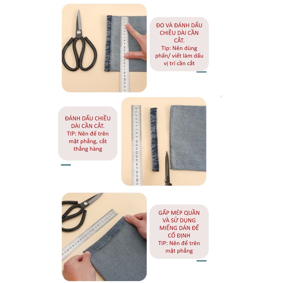 MIẾNG DÁN KEO DÁN LAI QUẦN, GẤU QUẦN LÊN LAI QUẦN THU GỌN QUẦN DÀI, CẮT NGẮN QUẦN KHÔNG CẦN MAY TIỆN LỢI (chiều dài:1m)