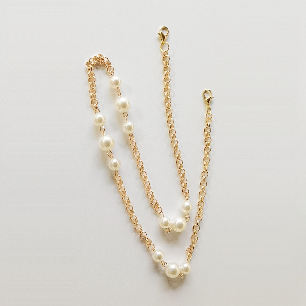 Dây đeo mắt kính chống thất lạc bằng kim loại đính ngọc trai nhiều màu tùy chọn