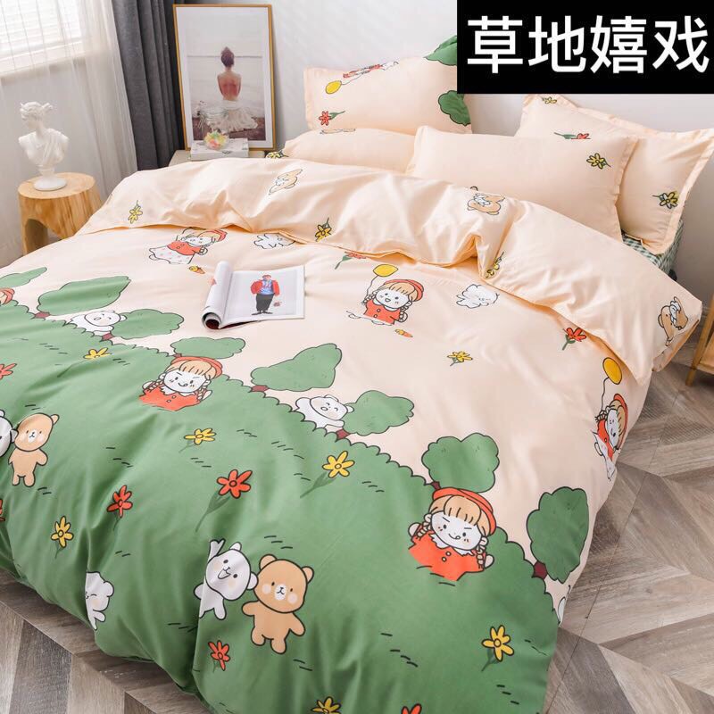 [Mã SKAMSALE07 giảm 10% tối đa 100K đơn 150K] Bộ Chăn Gra Gối COTTON POLY HỌA TIẾT Cao Cấp