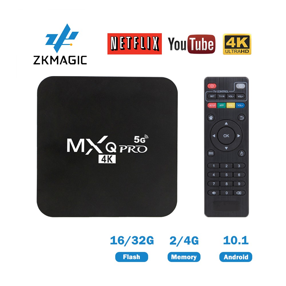 MXQ Pro 4k Android 10.1 TV Box RK3229 2G16G 4G32G HD 3D 2.4GBộ đầu phát phương tiện WiFi Google Play Youtub