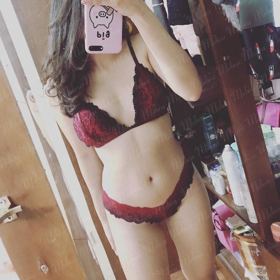 Quần lót ren hoa kiểu chữ Y màu đỏ thương hiệu Mebra, ren hoa co giãn thấm hút MEY06 | BigBuy360 - bigbuy360.vn