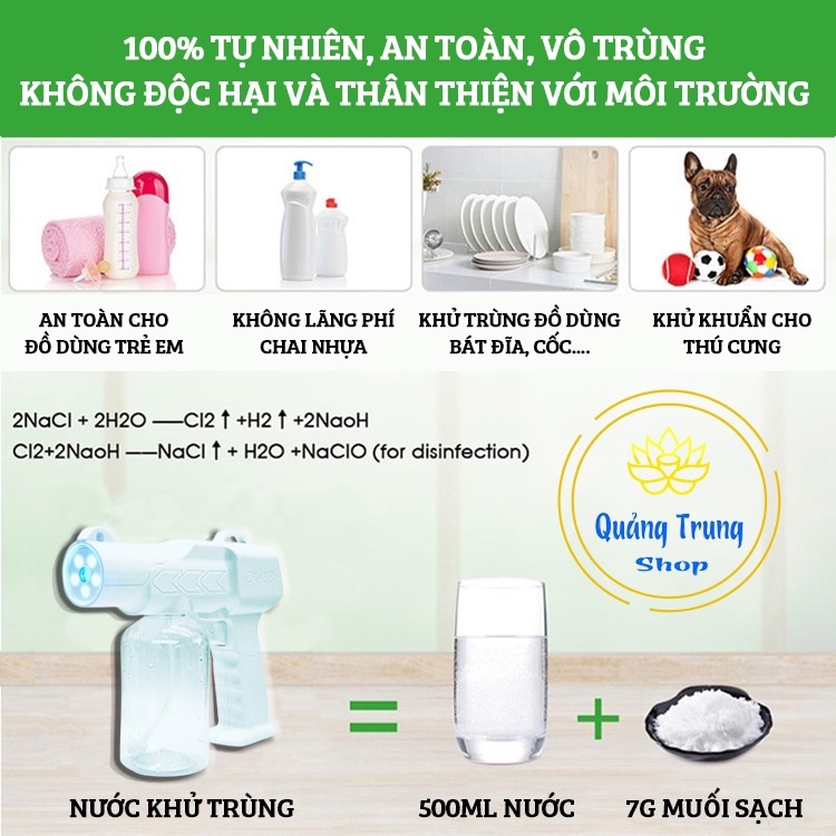 Máy xịt khử khuẩn cầm tay CK18 - Phun khử trùng Nano không dây chống dịch tiện dụng cho gia đình