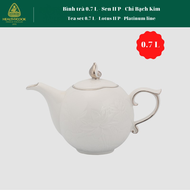Bình trà 0.7 L - Sen IFP - Chỉ Bạch Kim