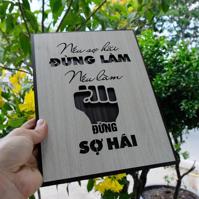 [HOT AMAZON] Tranh Slogan nội dung tạo động lực làm việc bằng Gỗ TBIG020