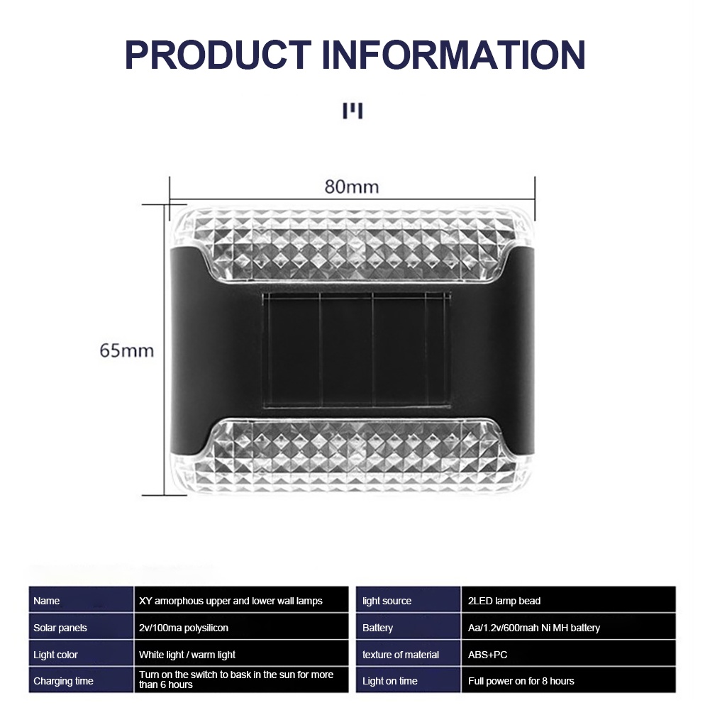 Set 8 Đèn Gắn Tường Pha Lê Chống Thấm Nước Sử Dụng Năng Lượng Mặt Trời