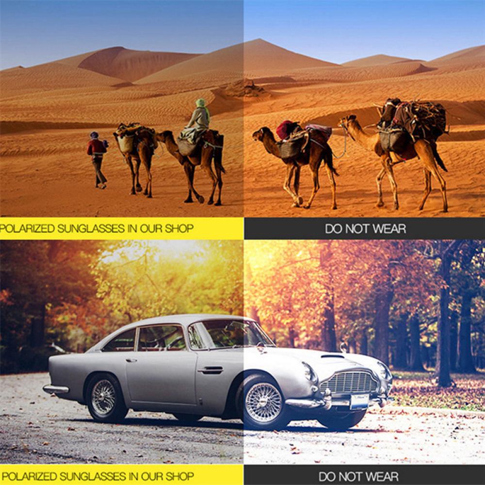 Kính Chống Nắng Phân Cực Mặt Vuông Phong Cách Vintage Thời Trang Cho Nam Và Nữ F1V6