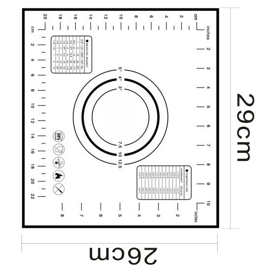 Tấm nướng nhào bột silicon sợi thủy tinh KT 26x30 - chịu nhiệt độ cao trong lò - chống dính - tiêu chuẩn châu Âu