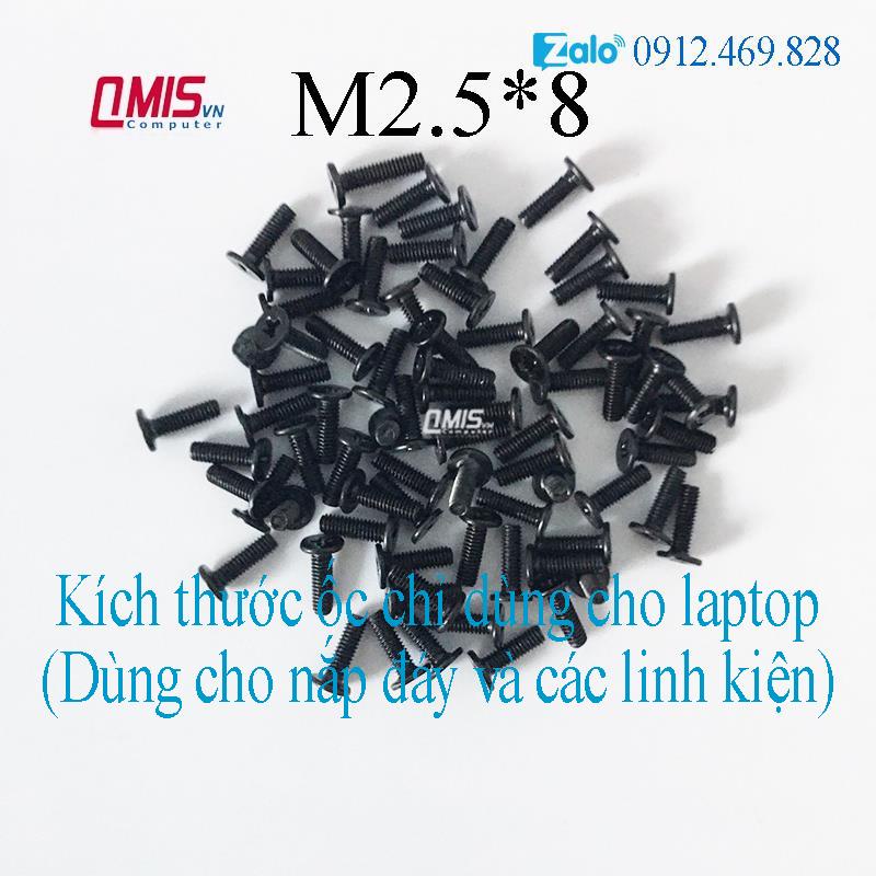 M2.5*8 - Ốc vít laptop - ỐC VÍT ĐÁY LAPTOP kích thước M2.5x8 M2.5 x 8 mm