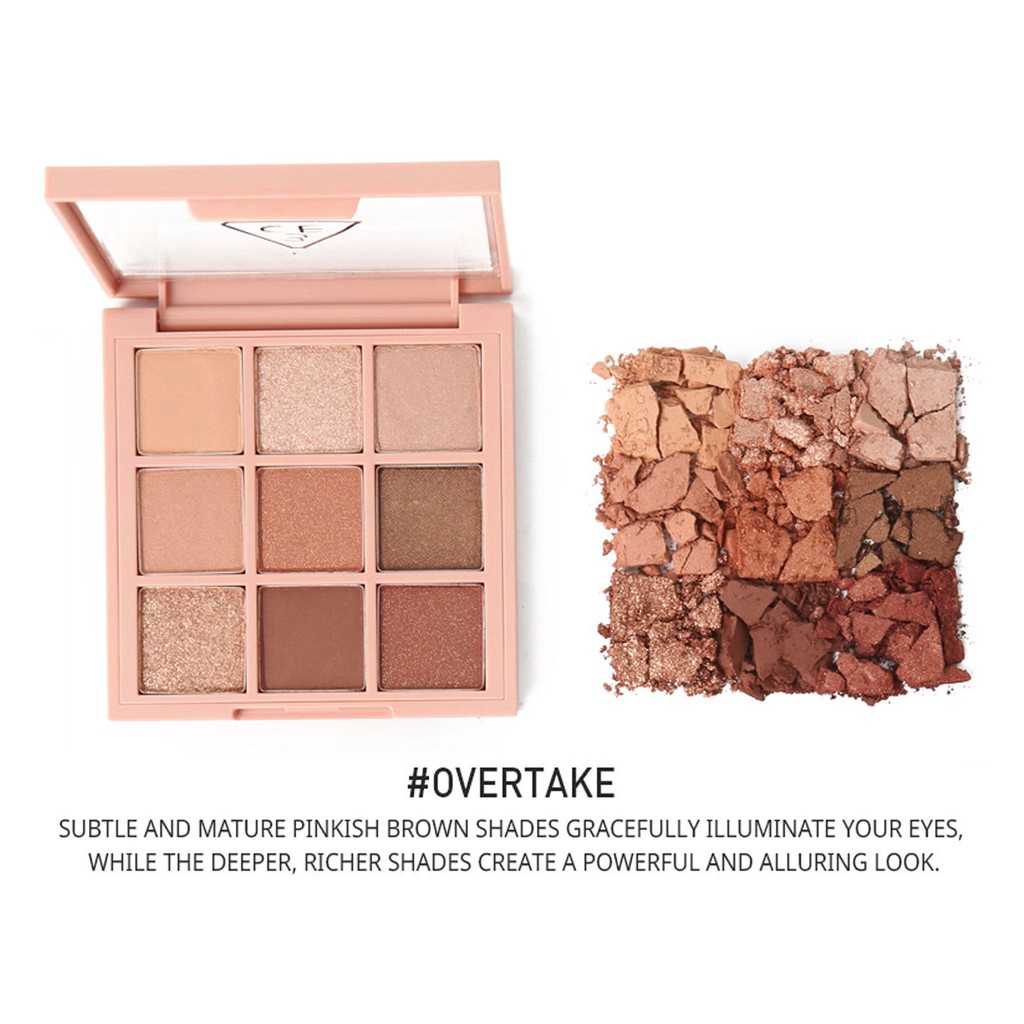 3CE Mood Recipe Multicolor Eyeshadow Palette #OVERTAKE 9 Tone on Tone Eyeshadows