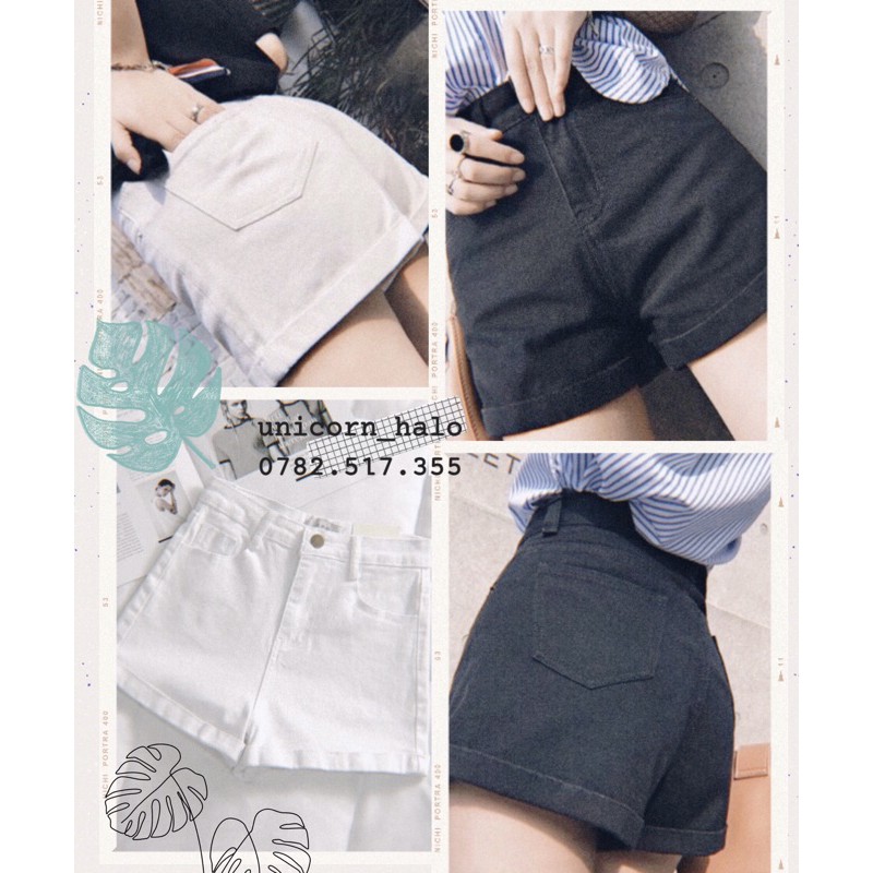 Quần Short Nữ Kaki Lật Lai Lưng Cao Nữ DRQS08
