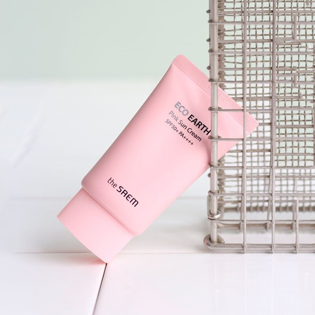 Kem chống nắng The Saem Eco Earth Pink Sun Cream SPF50+ 50g - MINH HÀ official