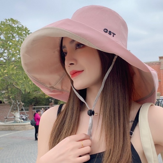 Mũ chống nắng rộng vành phong cách Hàn, nón rộng vành đội 2 mặt cao cấp