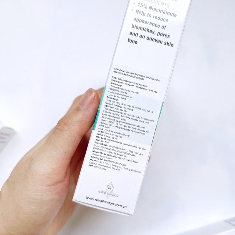 Tinh chất Niacinamide/ Vitamin C/ Hyaluroic 30ml nhập khẩu Anh