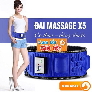 Đai massage giảm mỡ bụng Vibroaction x5 (xanh)