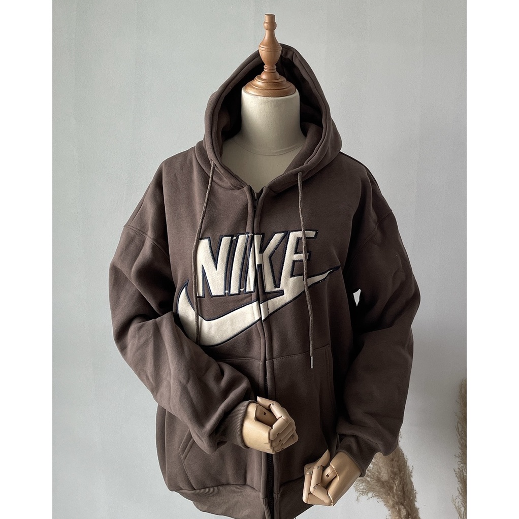 Áo Khoác Nỉ Hoodie Có Mũ Tay Phồng Dây Kéo KIểu 3 Hàng Quảng Châu | Smide Clothing