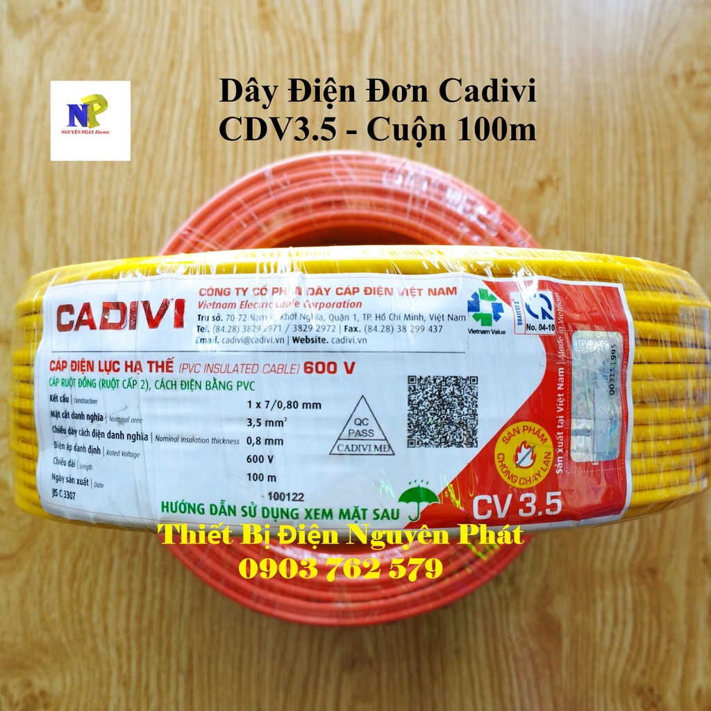 [CADIVI] Dây Điện Đơn CDV3.5 - Cuộn 100m