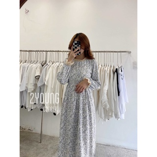 Đầm ker hoa viền cổ [2YOUNG] D638 (ảnh thật)