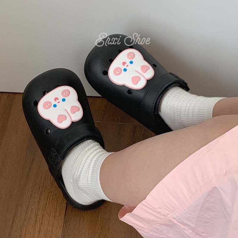 Oeteo Dép Đế Mềm Đục Lỗ Hình Thỏ Hoạt Hình Cho Nam Và Nữ