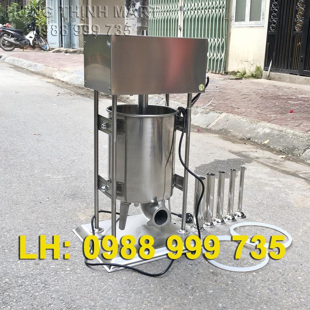 Máy đùn xúc xích chạy điện tự động 15L inox