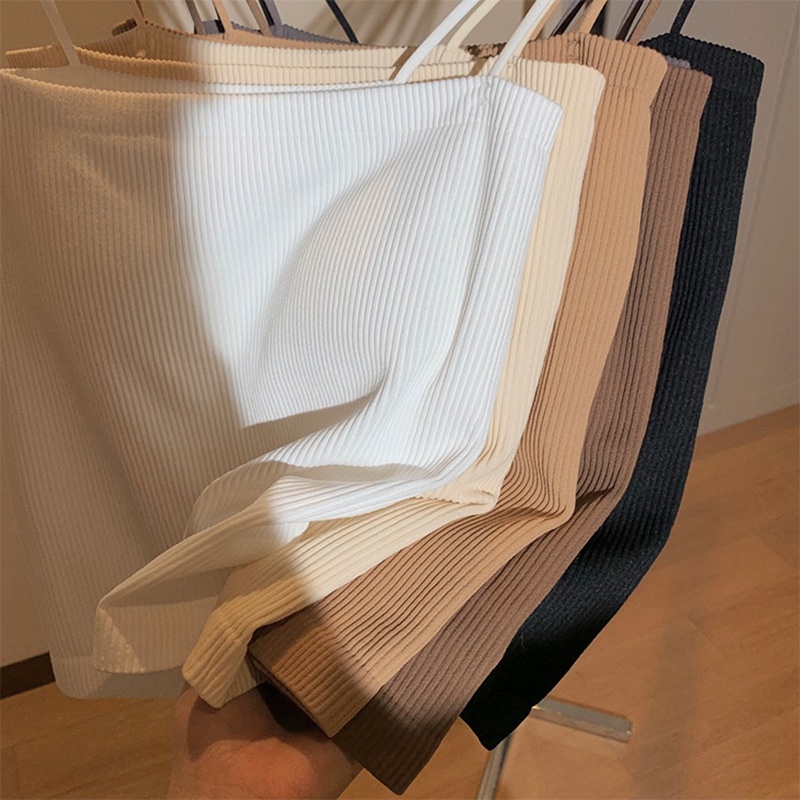 DUNEA Áo hai dây cố định có mút đệm ngực thời trang quyến rũ cho nữ