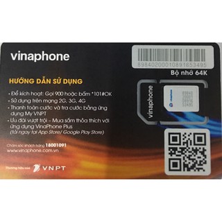 Phôi sim 4G vinaphone dùng để nâng cấp sim thường, 3G lên sim 4G, đổi số qua sim mới