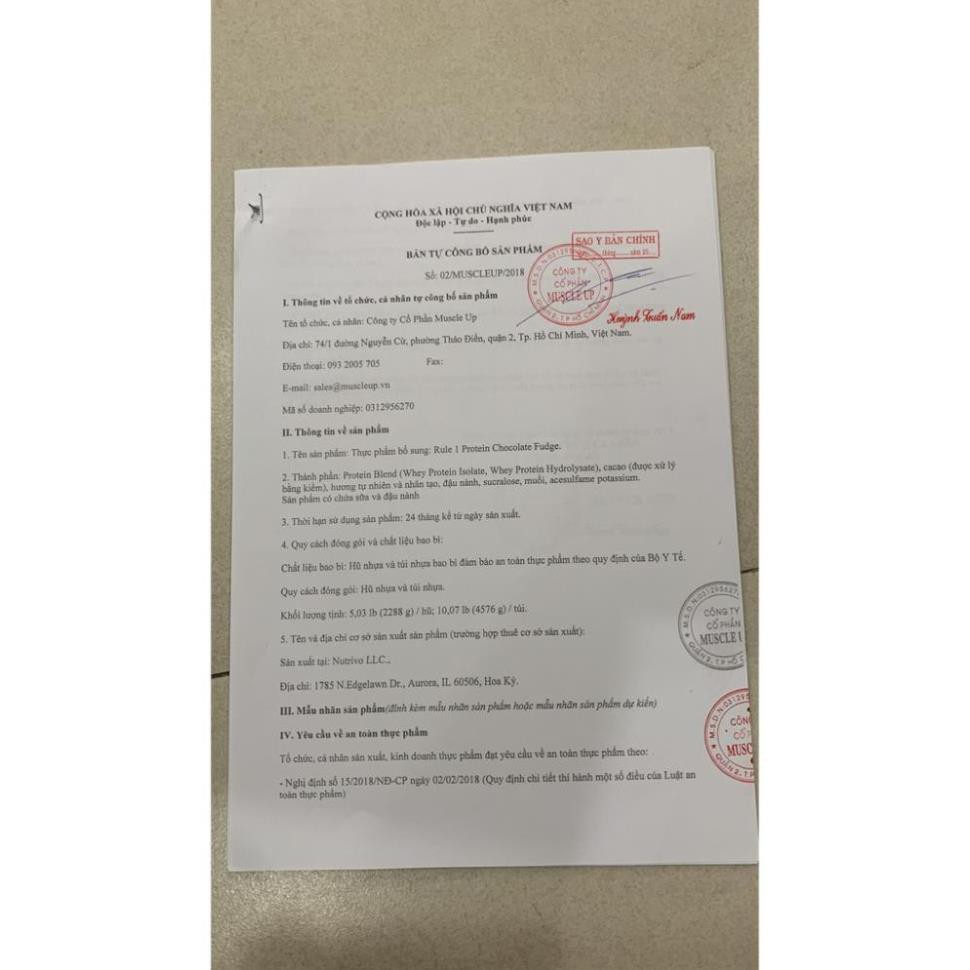 Sữa Dinh Dưỡng Tăng Cơ RULE 1 Protein 5Lbs  Chính Hãng  - Chính hãng