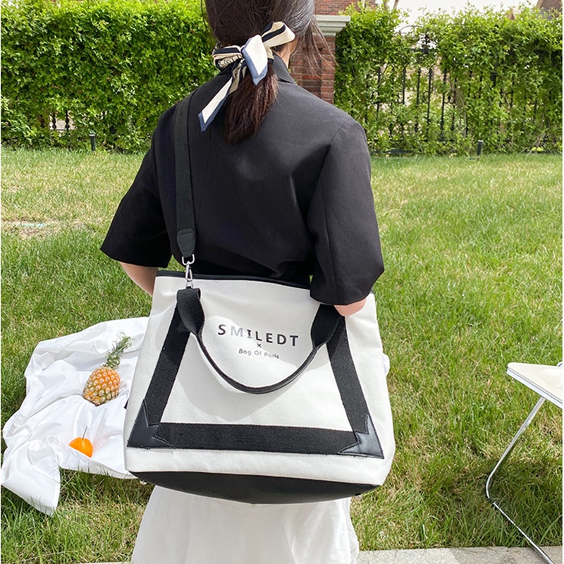 Túi đeo chéo IELGY canvas sức chứa lớn họa tiết sọc ngựa vằn thời trang dành cho nữ