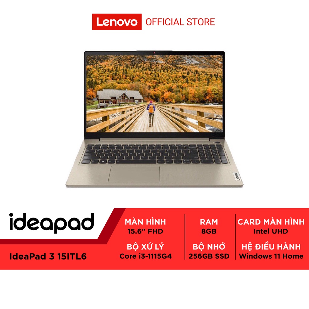 Laptop Lenovo IdeaPad 3 82H800M4VN i3-1115G4|8GB|256GB| UHD Graphics|15.6'FHD|W11