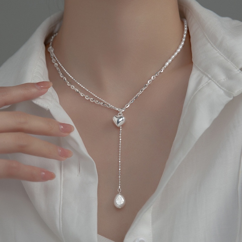 Vòng cổ Hai Lớp Đính Ngọc Trai Và Tua Rua Phong Cách Cổ Điển Sang Trọng Dành Cho Nữ 2022